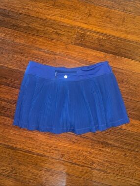 lululemon athletica Royal Blue Pleated Active Skirt with shorts underneath